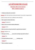 AZ Optometry Exam &lpar;Latest 2026&sol;2027 Update&rpar; Complete Questions and Guide Answers&comma; 100&percnt; Verified Graded A&plus;