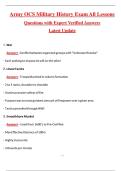 Army OCS Military History Exam All Lessons &lpar;Latest 2026&sol;2027 Update&rpar; Complete Questions and Guide Answers&comma; 100&percnt; Verified Graded A&plus;
