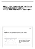 NAPCP - CPCP CERTIFICATION&comma; CPCP EXAM &lpar;CPCP STUDY GUIDE&rpar; 2025&sol;26 QUESTIONS WITH COMPLETE SOLUTIONS&excl;&excl;