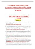 ATI Final Gerontology Exam &lpar;Latest 2026&sol;2027 Update&rpar; Complete Questions and Guide Answers&comma; 100&percnt; Verified Graded A&plus;