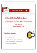 NSG 500 Exam Pack &ndash; Exams 1&comma; 2 & 3 with Verified Questions & Answers &vert; Graduate Nursing &vert; Instant Download PDF