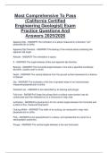 Most Comprehensive To Pass  &lpar;California Certified  Engineering Geologist&rpar; Exam  Practice Questions And  Answers 2025&sol;2026