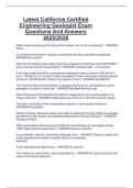 Latest California Certified  Engineering Geologist Exam  Questions And Answers  2025&sol;2026