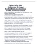 California Certified  Engineering Geologist  Practice Exam Questions And  Verified Answers 2025&sol;2026 