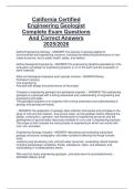 California Certified  Engineering Geologist  Complete Exam Questions  And Correct Answers  2025&sol;2026