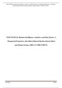 Test Bank for Business Intelligence&comma; Analytics&comma; and Data Science&colon; A Managerial Perspective &lpar;4th Edition&rpar; by Ramesh Sharda&comma; Dursun Delen&comma; and Efraim Turban