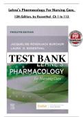 Lehne's Pharmacology for Nursing Care &lpar;12th Edition by Rosenthal&rpar; &ndash; Complete Study Guide & Test Bank &lpar;Ch&period; 1&ndash;113&rpar;