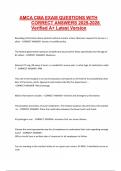 AMCA CMA EXAM QUESTIONS WITH CORRECT ANSWERS 2025-2026 Verified A&plus; Latest Version