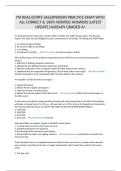 PSI REAL ESTATE SALESPERSON PRACTICE EXAM WITH ALL CORRECT & 100&percnt; VERIFIED ANSWERS&vert;LATEST UPDATE&vert;ALREADY GRADED A&plus;