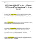 LD 34 First Aid & CPR Exam v4&period;5 &lpar;2026 Update&rpar; &ndash; Verified Test Questions with Correct Answers A&plus;