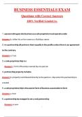 Business Essentials Exam &lpar;Latest 2026&sol;2027 Update&rpar; Complete Questions and Guide Answers&comma; 100&percnt; Verified Graded A&plus;