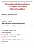 Business Essentials Exam Study Guide &lpar;Latest 2026&sol;2027 Update&rpar; Complete Questions and Guide Answers&comma; 100&percnt; Verified Graded A&plus;