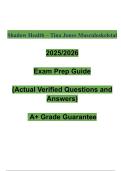 Shadow Health &ndash; Tina Jones Musculoskeletal 2025-2026 &ndash; Verified Questions & Answers with A&plus; Grading