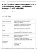 HDFS 1351 Lifespan Development - Exam 1 &lpar;2025&rpar; Exam Questions & Answers &vert; Latest Already Graded A&plus; UPDATE 2025&vert;2026&excl;&excl;