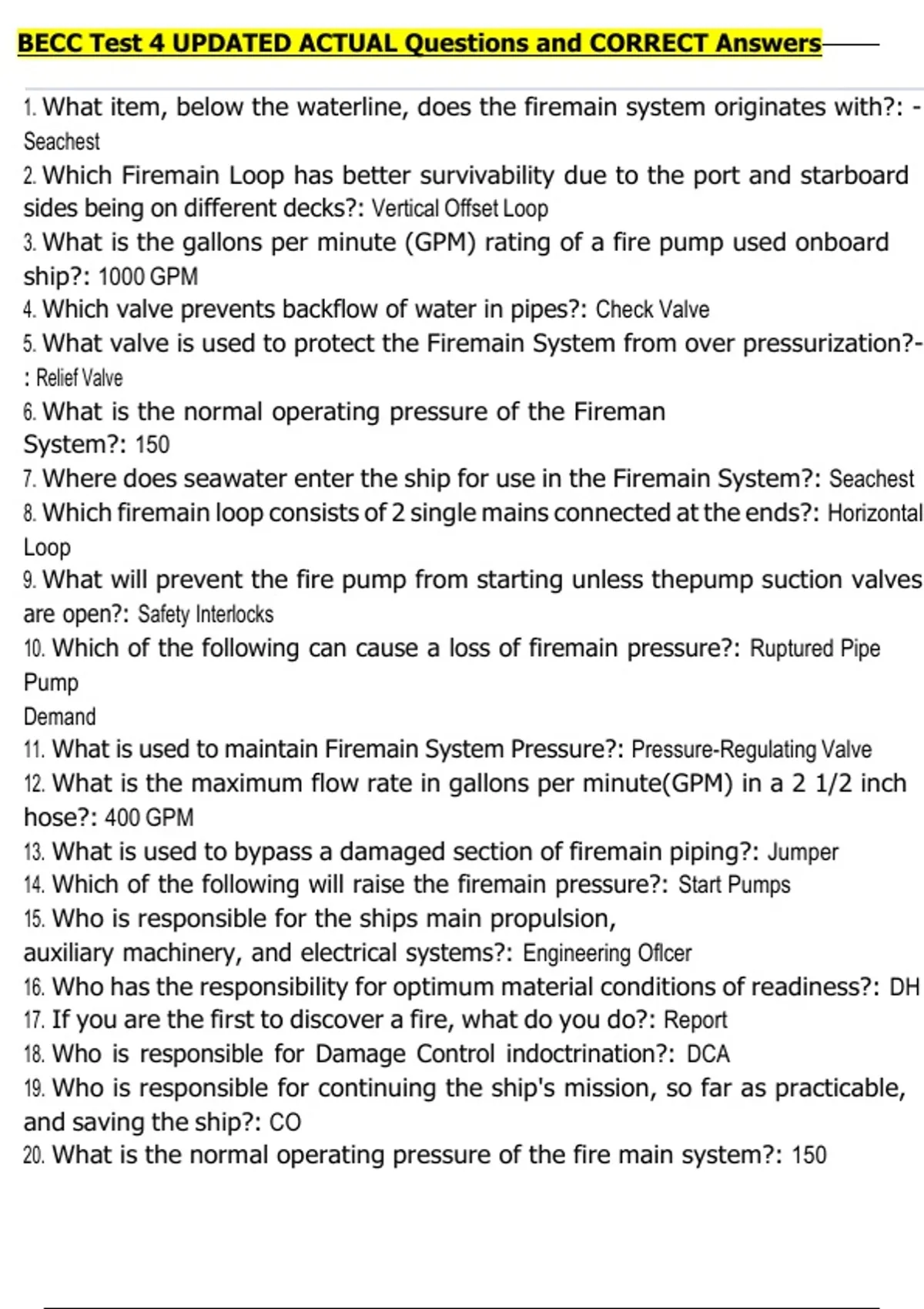 BECC Test 4 UPDATED ACTUAL Questions and CORRECT Answers - Becc - Stuvia US