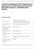 Adult Echocardiography EXAM comprehensive questions and verified answers ACTUAL EXAM 2025 TEST&excl;&excl; Graded A&plus; &vert; 2025&vert;2026 EXAM UPDATE