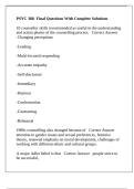PSYC 388- Final Questions With Complete Solutions