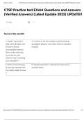 CTSP Practice test EXAM Questions and Answers &lpar;Verified Answers&rpar; &lpar;Latest Update 2025&rpar; UPDATE&excl;&excl;