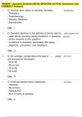 Y6SEM1 - Geriatric-Dentistry MCQs UPDATED ACTUAL Questions and  CORRECT Answers 