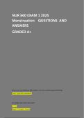 NUR 660 EXAM 1 2025 Menstruation QUESTIONS AND ANSWERS GRADED A&plus;