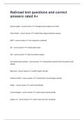 Railroad test questions and correct answers rated A&plus;