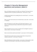 Chapter 8 Security Management questions and answers rated A&plus;