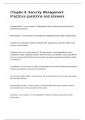 Chapter 9 Security Management Practices questions and answers