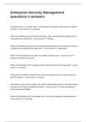 nterprise Security Management questions n answers
