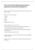 Intro to Security Management Exam 4 questions and answers graded A&plus;