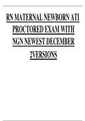 RN ATI Maternal Newborn Proctored Exam &vert; NGN Format &vert; 2 Versions &vert; Latest 2025&ndash;2027 &vert; Verified A&plus; Answers