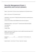 Security Management Exam 1 questions and correct answers