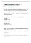 Security Management Exam 1 questions well answered