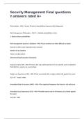 Security Management Final questions n answers rated A&plus;