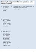 Security Management Midterm questions with correct answers