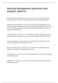 Security Management questions and answers rated A&plus;-