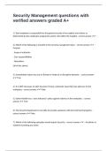 Bundle for SECURITY MANAGEMENT exam verified&sol;passed