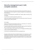 Security management quiz 2 with complete solutions