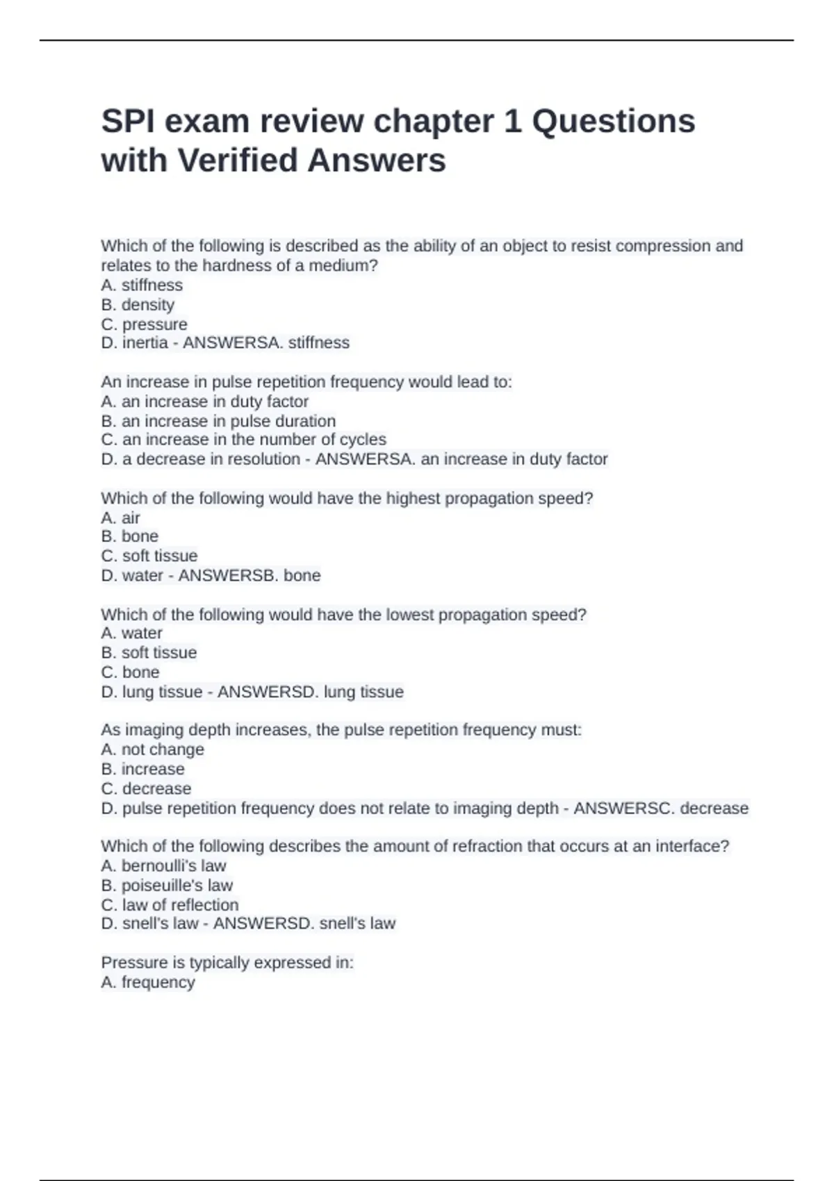 SPI exam review chapter 1 Questions with Verified Answers - SPI chapter ...