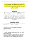 ATI RN Concept-Based Assessment Level 1 &ndash; Online Practice Questions and Answers with Rationale 2025