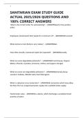 SANITARIAN EXAM STUDY GUIDE ACTUAL 2025&sol;2026 QUESTIONS AND 100&percnt; CORRECT ANSWERS