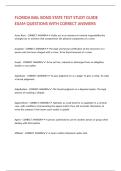 FLORIDA BAIL BOND STATE TEST STUDY GUIDE EXAM QUESTIONS WITH CORRECT ANSWERS 