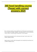 360 Food Handling Course Texas 2025 &vert; ANSI Study Guide & Correct Answers