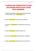 FLORIDA BAIL BONDS STATE EXAM 2025 BRAND NEW ACTUAL EXAM WITH ANSWERS