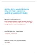 GEORGIA CLAIMS ADJUSTER LICENSING EXAM LATEST 2025-2026 ACTUAL QUESTIONS AND CORRECT ANSWERS 