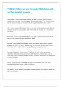 FHGEN 120 Internet and Computer Skills Exam with verified detailed answers 