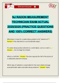 NJ RADON MEASUREMENT TECHNICIAN EXAM ACTUAL 2025&sol;2026 &lpar;PRACTICE QUESTIONS AND 100&percnt; CORRECT ANSWERS&rpar;