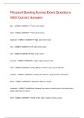 Missouri Boating license Exam Questions With Correct Answers