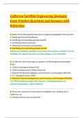 California Certified Engineering Geologist  Exam Practice Questions and Answers with  Rationales 