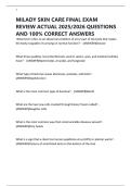 MILADY SKIN CARE FINAL EXAM REVIEW ACTUAL 2025/2026 QUESTIONS AND 100% CORRECT ANSWERS