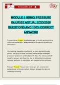 MODULE 1 NDNQI PRESSURE INJURIES ACTUAL 2025&sol;2026 QUESTIONS AND 100&percnt; CORRECT ANSWERS